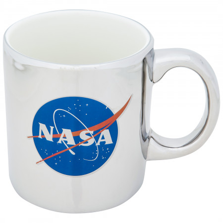 NASA Logo Chrome Finish 18 oz Ceramic Mug